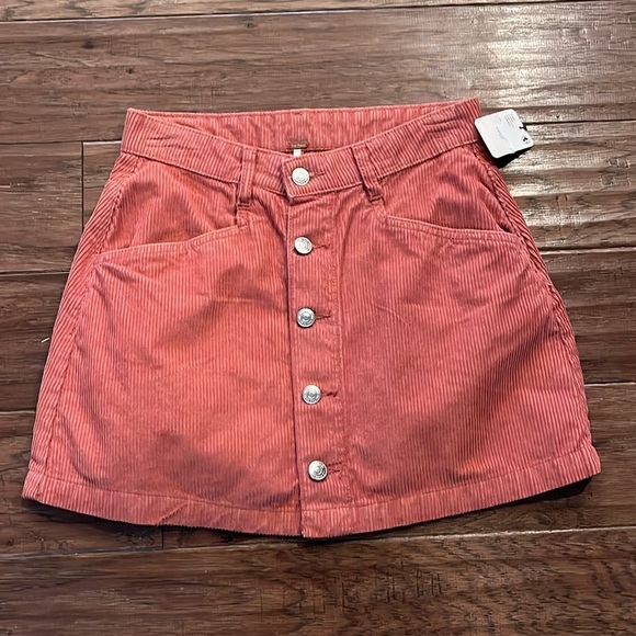 Free People Ray Corduroy Mini Skirt in Myrrh Size 4 - Picture 1 of 8